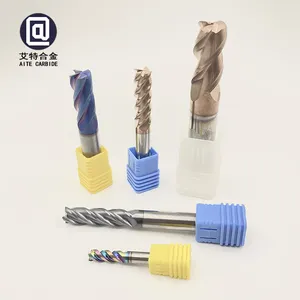 AT Carbide End Mill Manufacturers Direct Copper And Blue Solid Carbide End Mill