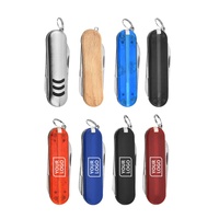 Porte-clés multifonctionnel promotionnel en acier inoxydable avec logo personnalisé, style sportif, couteau pliant intégré pour mousquetons