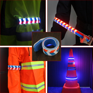 Brazalete de Seguridad LED Recargable con Luz Intermitente Roja y Azul, Protección con 3030 LED RGB, 6+ Horas de Duración, para Patrullaje de Seguridad en Exteriores - Product Image 2