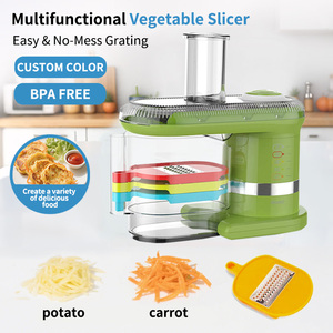 <span class=keywords><strong>Mandoline</strong></span> électrique Shiny SF201 7-en-1, trancheuse à légumes, hachoir alimentaire, moteur DC à faible bruit pour la cuisine à domicile, en acier inoxydable - Product Image 5