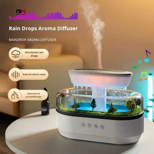 Rain Drop Aroma Humidificador White Noise Ultrasonic Aromatherapy Humidifier <b>Diffuser</b> with Night Light for Home and Bedroom Use - Product Image 2