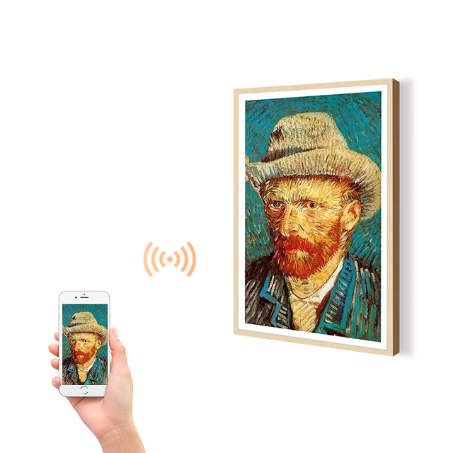 15.6Inch Indoor Smart TV Frame Anti-Glare Matte LCD Digital Poster with SDK for Art Galleries Museums Airports Shopping Malls