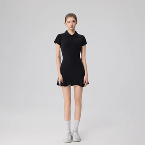 Conjunto de <span class=keywords><strong>Tenis</strong></span> para Mujer, <span class=keywords><strong>Vestido</strong></span> <span class=keywords><strong>con</strong></span> Cuello Polo, Manga Corta, Verano, Nailon Transpirable, Secado Rápido, Elástico en 4 Direcciones, Falda Deportiva <span class=keywords><strong>con</strong></span> Bolsillos - Product Image 3