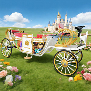 Charrette de balade électrique de style européen haut de gamme, calèche royale de mariage, calèche sans toit - Product Image 2