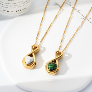 สร้อยคอสแตนเลสสตีลสีทองสไตล์ยุโรปและอเมริกาจี้รักนิรันดร์สามารถเปิดขวดน้ำหอมเถ้าที่ระลึก - Product Image 3