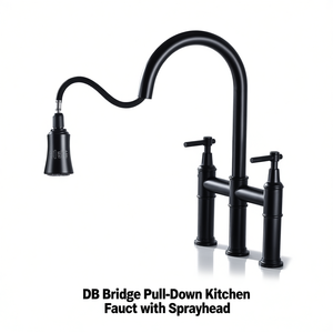 Robinet de cuisine DB Bridge avec douchette extractible en alliage de zinc, manuel - Product Image 1