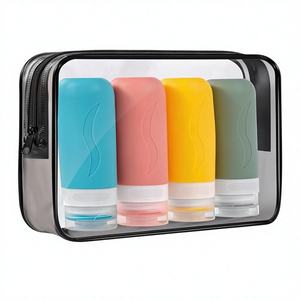 T101202 Flacons de voyage vides en silicone anti-fuite 90 ml pour maquillage, cosmétiques, shampoing et lotion – Ensemble portable et écologique pour articles de toilette - Product Image 1