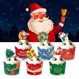 6ชิ้นอุปกรณ์ปาร์ตี้คริสมาสต์แพ็คของ<span class=keywords><strong>ท็</strong></span><span class=keywords><strong>อป</strong></span><span class=keywords><strong>เปอร์</strong></span>เค้กแพ็คจำนวนมากหยิบธงและคัพเค้กห่อสำหรับตกแต่งคริสต์มาสวันหยุด - Product Image 2