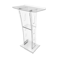 Chaire en acrylique pour églises Support de podium en acrylique avec lumières LED Pupitre en acrylique