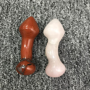 Baguette de Massage Yoni en Quartz Rose Naturel et Pierre Rouge Courbé avec Sentiment Tactile Réel et Logo Personnalisé pour Gode Pénis Féminin - Product Image 5