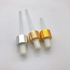20/410 de galvanoplastia de aluminio Collar de goma cuentagotas de vidrio - Product Image 1