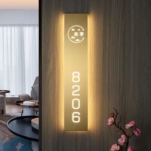 Panneau de numéro de maison LED sur mesure, Logo d'affaires lumineux pour l'extérieur, <span class=keywords><strong>Plaque</strong></span> d'adresse rétroéclairée en métal, numéro de porte d'appartement - Product Image 6