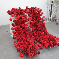 Arrangement de fleurs artificielles roses rouges pour cérémonie de mariage, événement, centre de table floral, décoration de scène