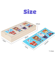 Ensemble de puzzles magnétiques en bois pour habiller les animaux, jeu de correspondance de personnages avec boîte de rangement, jouet éducatif précoce