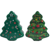 Boîte à bonbons en fer en forme de sapin de Noël, écologique, avec couvercle à vis, pour le stockage des aliments et autres cadeaux