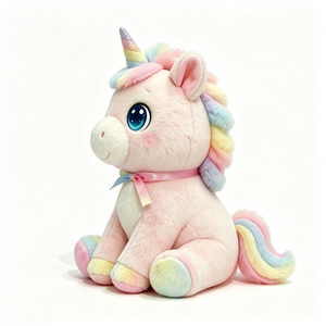Peluche de unicornio para regalo de cumpleaños, lindo peluche de unicornio para amantes de los unicornios, lindo animal de peluche sentado para niños - Product Image 2