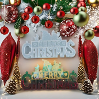 Moule en silicone Joyeux Noël, motif Père Noël, renne et cadeaux, pour moulage époxy, pour plaque suspendue DIY de Noël, décoration de la maison