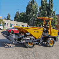 Mini-dumper à chargement frontal autoportant, haute efficacité, 3 tonnes de charge utile, 4x4, hydraulique, fabriqué en Chine