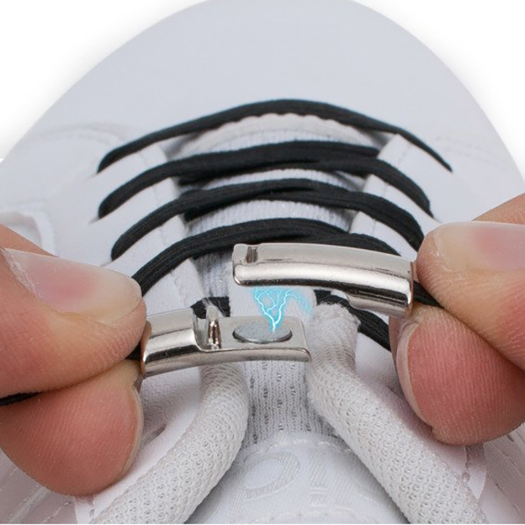 Free Sample Elastic Lazy Laces Buckle Shoe Laces Magnetic No Tie Shoe Laces Magnetic Shoelaces
