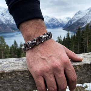 <span class=keywords><strong>Gioielli</strong></span> Norse Heritage all'Ingrosso, Bracciale con Charm Lupo in Acciaio Inossidabile, <span class=keywords><strong>Gioielli</strong></span> <span class=keywords><strong>Vichinghi</strong></span> - Product Image 3
