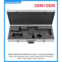 Insert en mousse EVA haute densité découpé sur mesure par CNC, doublure en mousse protectrice antichoc pour étui de transport en aluminium pour drone, robot, chien, OEM ODM