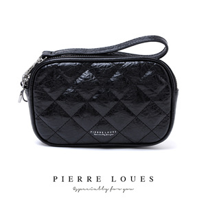 กระเป๋าใส่เหรียญหนังเคลือบแว็กซ์ Pierre Loues ขนาด 7 นิ้ว ซิปคู่ ช่องใส่ของหลายช่อง กระเป๋าใส่โทรศัพท์สำหรับผู้หญิง พร้อมสายคล้องข้อมือ - Product Image 4