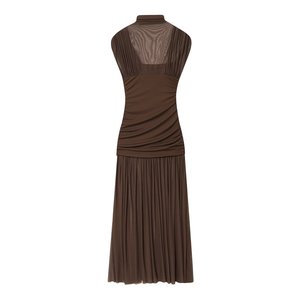 2025 <span class=keywords><strong>estate</strong></span> popolare abito da donna in maglia di seta Splicing europeo americano in pizzo Casual 4772252717 di posizionamento frontale naturale - Product Image 3