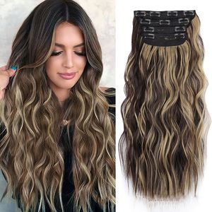 Lot de Quatre Longues Mèches de Perruque Ondulées pour Augmenter le Volume des Cheveux, Effet Naturel Invisible, Grandes Ondulations - Product Image 3