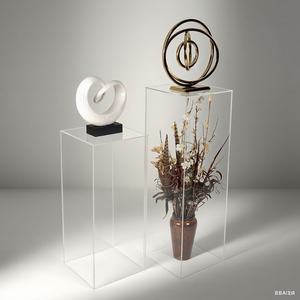 Caja de cubo de acrílico transparente de diseño moderno, Pedestal cuadrado para centro comercial, soporte de exhibición de flores, soporte de Pilar cilíndrico Yaoming impermeable y duradero - Product Image 2