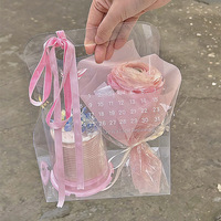 Sacs d'emballage transparents portables pour fleurs, pâtisseries, gâteaux, bouquets, cadeaux de mariage, boîtes d'emballage pour cadeaux de porte