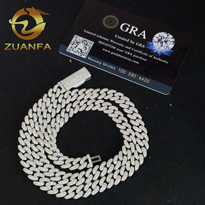 Pass Diamante Tester 8mm <span class=keywords><strong>Moissanite</strong></span> Diamante Hip Hop Jóias Link Cubano <span class=keywords><strong>Moissanite</strong></span> 925 Prata Link Cubano Cadeia Iced Out - Product Image 4