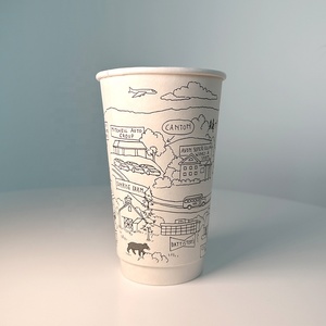 Gobelet en papier à double paroi à revêtement interne de qualité alimentaire de haut niveau avec couvercle étanche pour café chaud eau gazeuse froide - Product Image 2