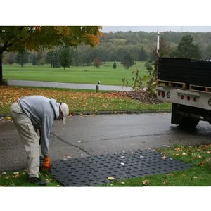 Plaques de route en plastique durable Tapis de protection au sol pour équipement de service en plastique HDPE Tapis de protection au sol de 4x8 pieds
