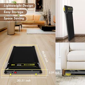 Máy chạy bộ gấp gọn với động cơ mạnh mẽ, êm ái, tải trọng 265 LBS, dùng cho nhà, văn phòng, dưới bàn làm việc - Product Image 5