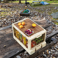 Boîte de rangement extérieure pliable multifonctionnelle au design moderne Boîte de rangement pour coffre de camping en plastique PP
