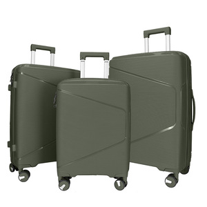 Ensemble <span class=keywords><strong>de</strong></span> bagages incassables en PP, 3 pièces, noir, coque rigide en polypropylène, valises légères, sacs <span class=keywords><strong>de</strong></span> voyage à roulettes, polyester imperméable - Product Image 5