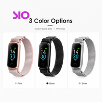 Bracelet intelligent fin avec écran tactile TFT, moniteur de fréquence cardiaque, d'oxygène sanguin et de sommeil, compteur de pas, charge magnétique, autonomie de 15 à 21 jours, compatible iOS, modèle échantillon.