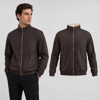 Veste décontractée d'hiver pour homme, finition satinée, sans capuche, coupe-vent, à fermeture éclair, en stock, faible MOQ, best-seller en Europe, personnalisable