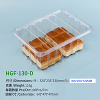 Boîte à burger jetable transparente en PET/RPET de 160 oz avec couvercle séparé, conteneur alimentaire en plastique transparent pour boulangerie, gâteau roulé, pain et gâteaux