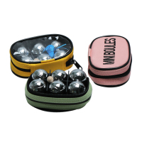 Mini jeu de boules de pétanque en acier de 32.5mm pour exercice de fitness de jardin Logo personnalisé emballé dans un sac