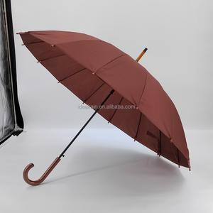 16K ahşap J kolu şemsiye klasik güçlü düz Somebrilla şemsiye UV açık iş hediyeler için gümrükleme satış toptan - Product Image 4