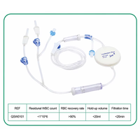 Filtre de réduction des leucocytes jetable médical, filtre stérile de leucoréduction pour la filtration au chevet en transfusion sanguine