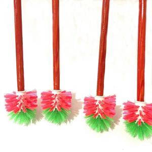 Brosse de toilette à tête ronde 1206 avec manche en bois, brosse ménagère, brosse de nettoyage pour toilettes à poils durs, vente en gros - Product Image 2