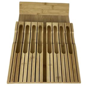 Organisateur de cuisine en bambou pour tiroir, porte-couteaux en bambou à insérer dans le tiroir - Product Image 3