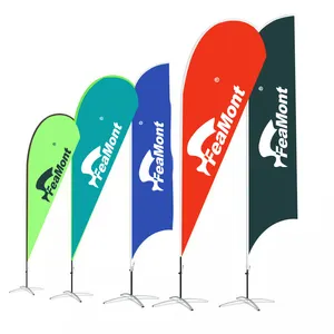 FEAMONT Teardrop Flying Banner Beach Flag Pole Sale Now Open House Car Wash Swooper Custom Printed Feather Flag With Spike Base