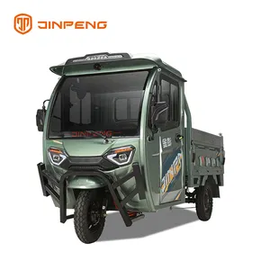 Jinpeng Hot Sell Cargo Electric Tricycle With Cabin Rainproof Big Power Super Durable 2023 New Model