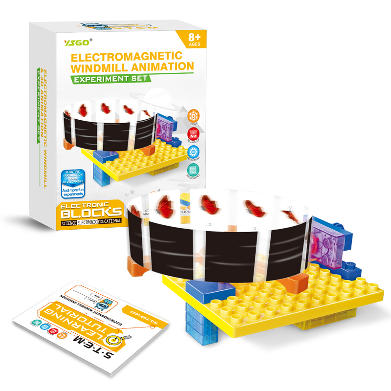 DIY Электромагнитная ветряная мельница 3D анимация научный эксперимент игрушка многофункциональный электронный набор строительных блоков для детей