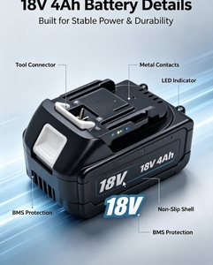 Batterie lithium-ion prismatique de remplacement 4,0 Ah 18 V CC pour outil électrique sans fil, perceuse 18 V - Product Image 2