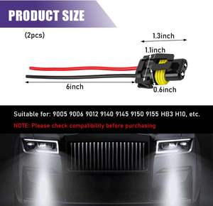 Presa del cablaggio del faro automobilistico 9005 9006 9012 H10 connettore femmina cavo a spirale per fendinebbia e Retrofit del proiettore - Product Image 2