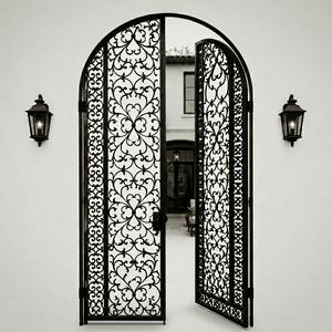KHP Traditional Rustic Wrought Iron Exterior Entry Gate Decoration Manual <b>Swing</b> Style Finished Surface Garden Use 1 Year - Product Image 1